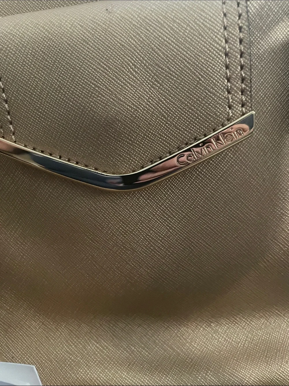 Calvin Klein Metallic Gold Satchel Purse
